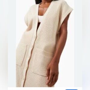 Jonathan Simkhai | Neutral Selma Long Cardigan in Ribbed Knit